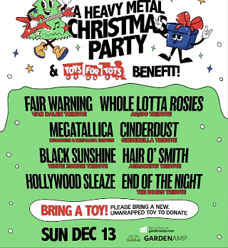 Image: Van Halen, AC/DC, Metallica, Megadeth, Cinderella, White Zombie, Aerosmith, The Doors Tributes